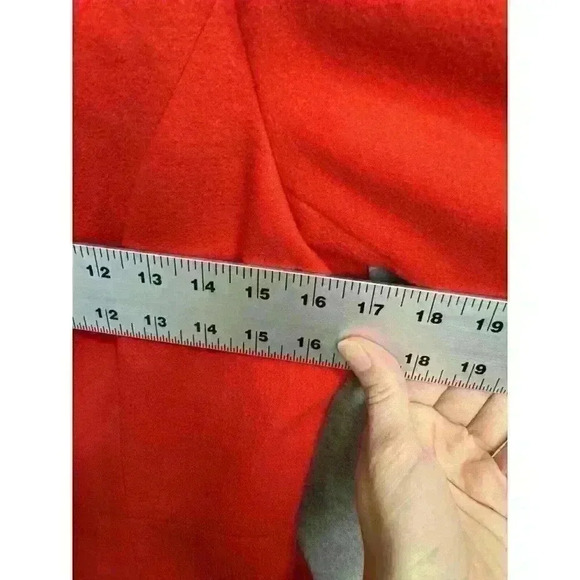 Robbi & Nikki Red Peplum Pea Coat Red Size S Button Front Lined Heavy EUC - Picture 9 of 16